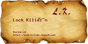 Lock Kilián névjegykártya